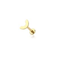 Gold plated curved bar top internally threaded 316l surgical steel labret/monroe/cartilage studs