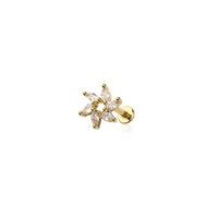 Gold colour CZ prong spiral marquise sun gem top 316l surgical steel labret