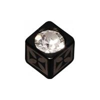 Steel Blackline® Jewelled Lazer Cube Cross : 1.6mm (14ga) x 5mm x Clear Crystal