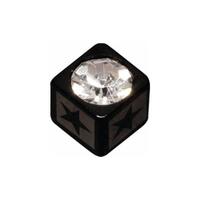 Steel Blackline® Jewelled Lazer Cube Star : 1.6mm (14ga) x 5mm x Clear Crystal