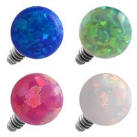 Internally Threaded Synthetic Opal Ball : 1.6mm (14ga) x 3mm x Dark Blue