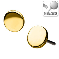 Threadless 14ct Yellow Gold Flat Disc Attachment : 1.5mm
