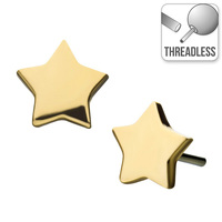 Threadless 14ct Yellow Gold Star Attachment : 4.5mm x 3mm