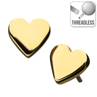 Threadless 14ct Yellow Gold Heart Attachment : 4mm x 4mm