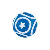 Acrylic Circle Stars Threaded Ball : 1.6mm (14ga) x 5mm x White/Blue