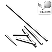 Threadless Titanium Barbell Stem : 16ga x 3/8" (9.52mm)