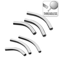 Threadless Titanium Curved Barbell Stem : 16ga x 5/16" (7.93mm)