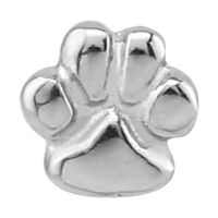 316L Surgical Steel Paw Print Internal Attachment : 1.6mm (14ga) for 1.2mm internally threaded