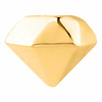 Gold PVD 316L Surgical Steel Diamond Internal Attachment :  1.6mm (14ga) for 1.2mm internally threaded