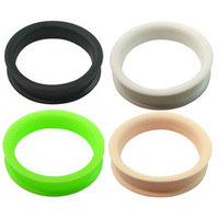 Extra Large Silicone Flesh Tunnel : 46mm x Green