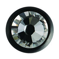 Supernova Absolute Black SWAROVSKI Jewelled Ball : 1.2mm (16ga) x 2.5mm x Clear Crystal