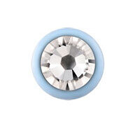 Supernova Pastel Light Blue SWAROVSKI Jewelled Ball : 1.2mm (16ga) x 4mm x Clear Crystal