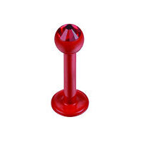 Supernova Fire Red Micro Labret with SWAROVSKI Jewelled Ball : 1.2mm (16ga) x 8mm x Red