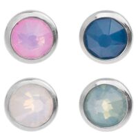 Surgical Steel Internally Threaded Opalite Disc : 1.6mm (14ga) x 3mm x Blue