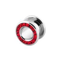 Steel Basicline® Square Jewelled Tunnel : 18mm x Red