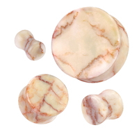 Red Net Jasper Double Flare Stone Plug