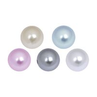 Synthetic Threaded Coloured Pearls : 1.6mm (14ga) x 6mm x White