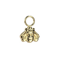 Titanium Dangle Bee Charm For Hoops, Studs and More - Gold PVD