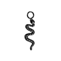 Titanium Dangle Snake Charm For Hoops, Studs and More - Black PVD