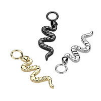 Titanium Dangle Snake Charm For Hoops, Studs and More