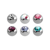 Titanium Swarovski Jewelled Captive Bead : 5mm x Pink