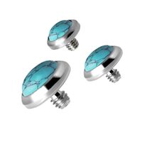 Titanium Synthetic Turquoise Cabochon : 1.6mm (14ga) x 3mm