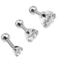 Triple Helix Claw Set Gem Barbell : 1.2mm (16ga) x 6mm x 3mm Top