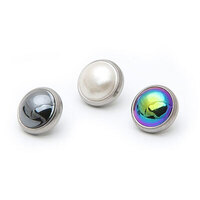 Titanium Synthetic Pearl Cabochon : 1.6mm (14ga) x 5mm x Black