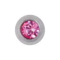 Titanium Highline® Multi-cut Jewelled Threaded Ball : 1.6mm (14ga) x 5mm x Pink