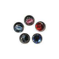 Titanium Highline® Jewelled Side Threaded Balls : 1.2mm (16ga) x 4mm x Dark Blue