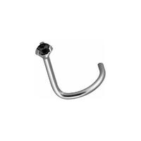 Titanium Highline® Curved Jewelled Nose Stud : 0.8mm (20ga) x Black