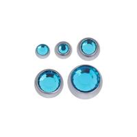 Titanium Highline® Faceted Jewelled Threaded Balls : 1.6mm (14ga) x 6mm x Blue Zircon