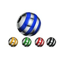 Titanium Highline® ART-Tech® More Striped Threaded Balls : 1.6mm (14ga) x 8mm x Dark Blue