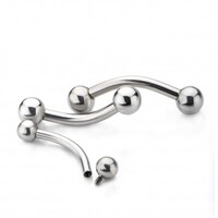 Zenith Internally Threaded Titanium Curved Barbell : 14g x 5/16" (7.93mm) with 4mm balls