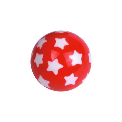 Acrylic UV-Active Stars Ball - White on Red