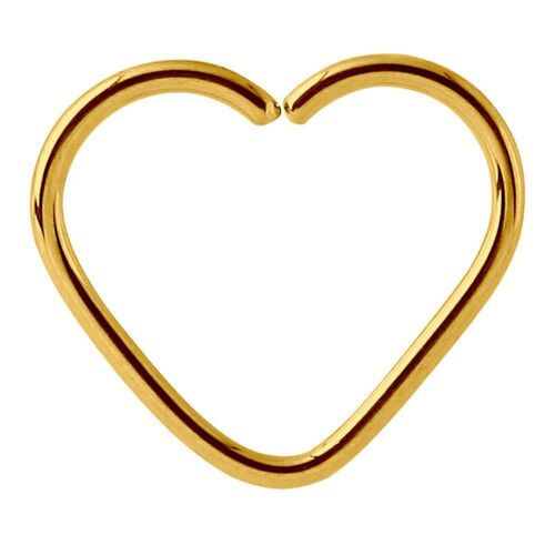 Bright Gold Annealed Heart Continuous Ring