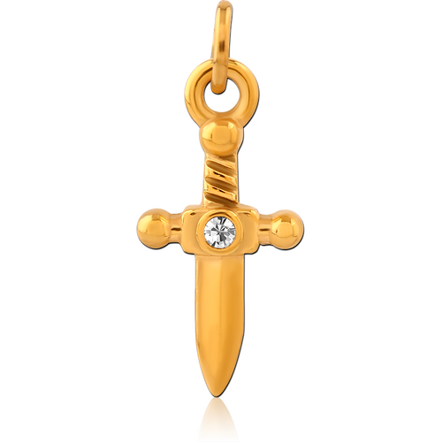 Gold Plated Dager Charm with jewel