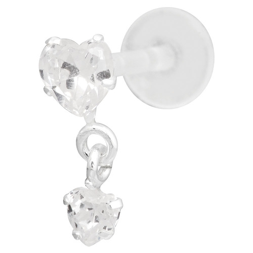 Bioplast® Crystal Hanging Heart Tragus Labret