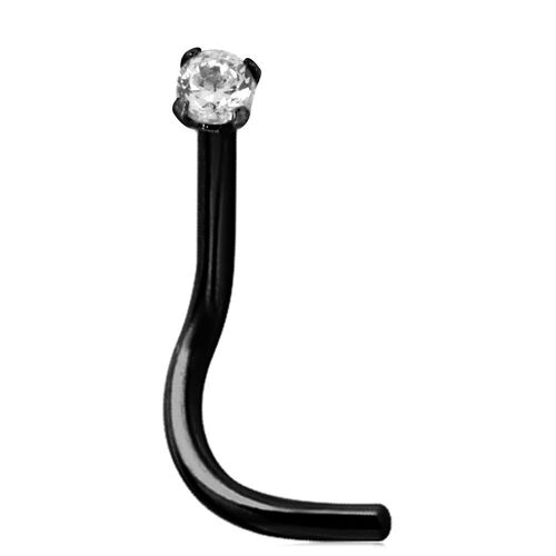 Steel Blackline® Crystal Setting Nostril Stud