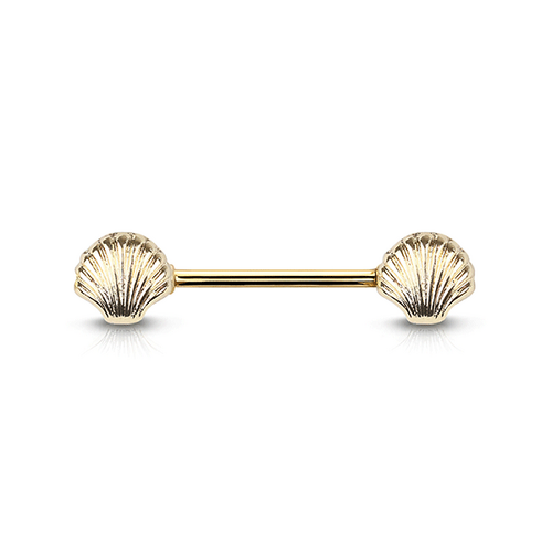 Seashell Gold Plated Decorative Fashion Nipple Barbell