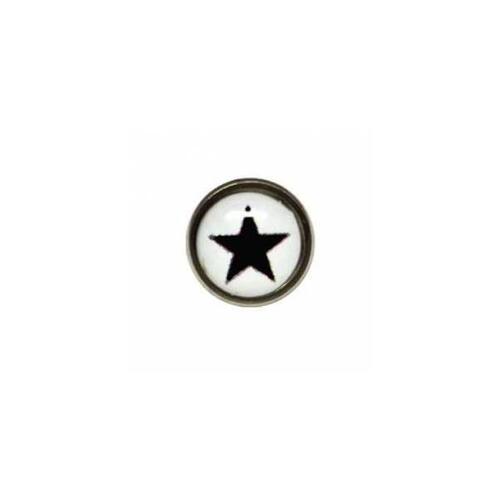 Titanium Highline® Black Star on White Ikon Disc for Dermal Anchors