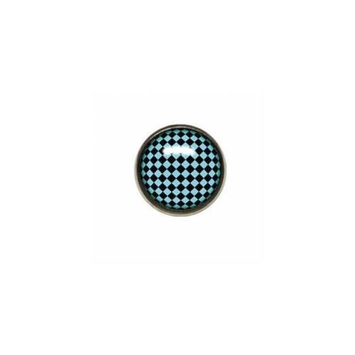 Titanium Highline® Black/Turquoise Chessboard Ikon Disc for Dermal Anchors