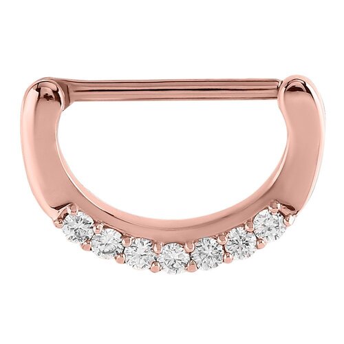 Rose Gold Prong Set Jewelled Nipple Clicker