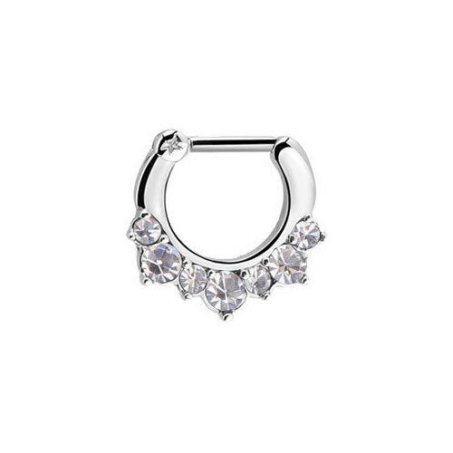 Surgical Steel Prong Set Jewelled Septum Clicker