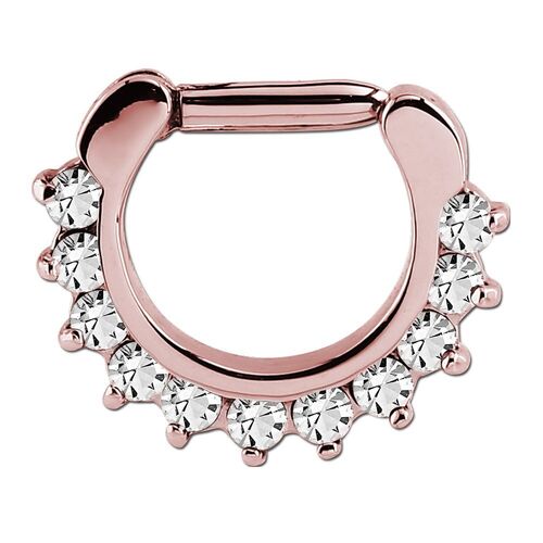 Rose Gold PVD Prong Set Hinged Segment Clicker