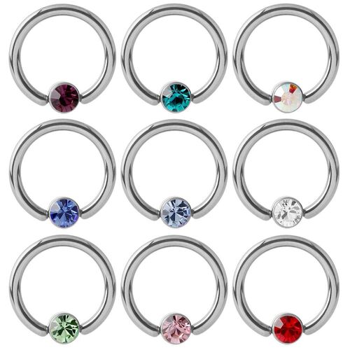 Titanium Jewellery for Lip Frenulum Piercing : 1.2mm (16ga) x 8mm x 4mm Ball x Amethyst