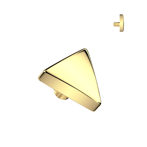 Flat Triangle Top Internally Threaded Attachment Gold