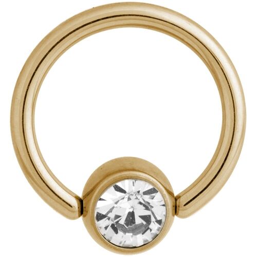 Titanium Zirconline® Flat Back Jewelled Ball Closure Ring