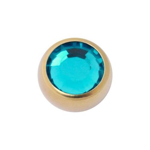 Titanium Zirconline® Jewelled Threaded Balls : 1.6mm (14ga) x 4mm x Blue Zircon