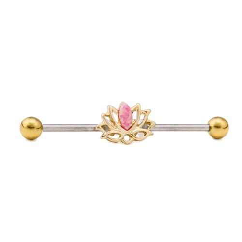 Gold Plated Lotus with Synthetic Opal Industrial